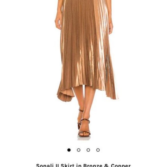 Line Dot Line Dot navy pleated full length skirt size S - Picture 6 of 9